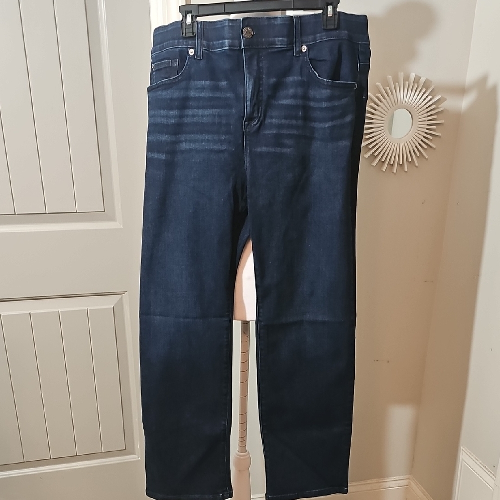 Torrid Women's Straight-Leg Jeans in Dark Blue Wash (New Moon)